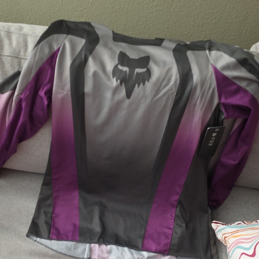 Fox Racing Women's Lean Gray Purple Motocross Jersey XL